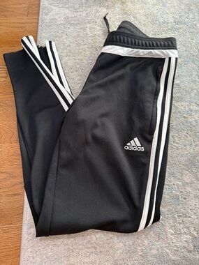 adidas Black Joggers with White 3-Stripes - Kids